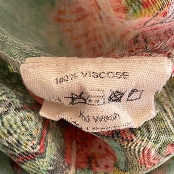 CITRON SANTA MONICA Size Large Chinese Pagoda Tie Dye Button-Up Long Sleeve Top - Picture 8 of 9